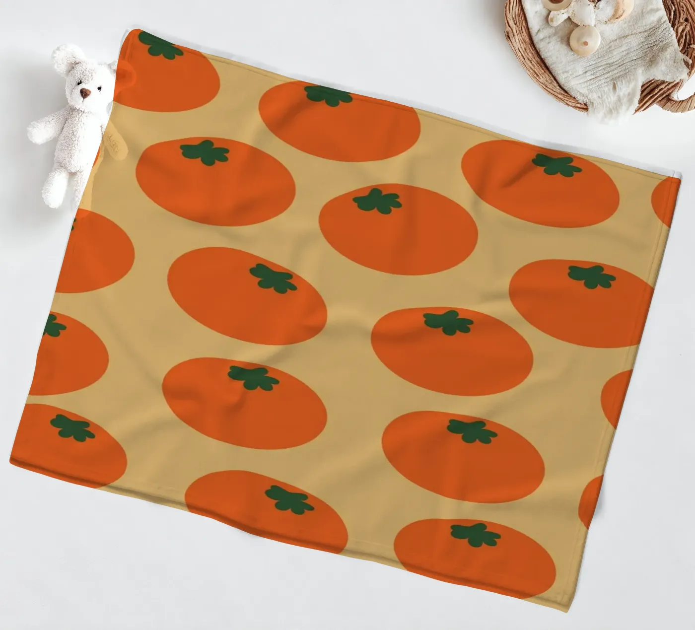 Retro Orange Repeat fleecedeken van galihstudio