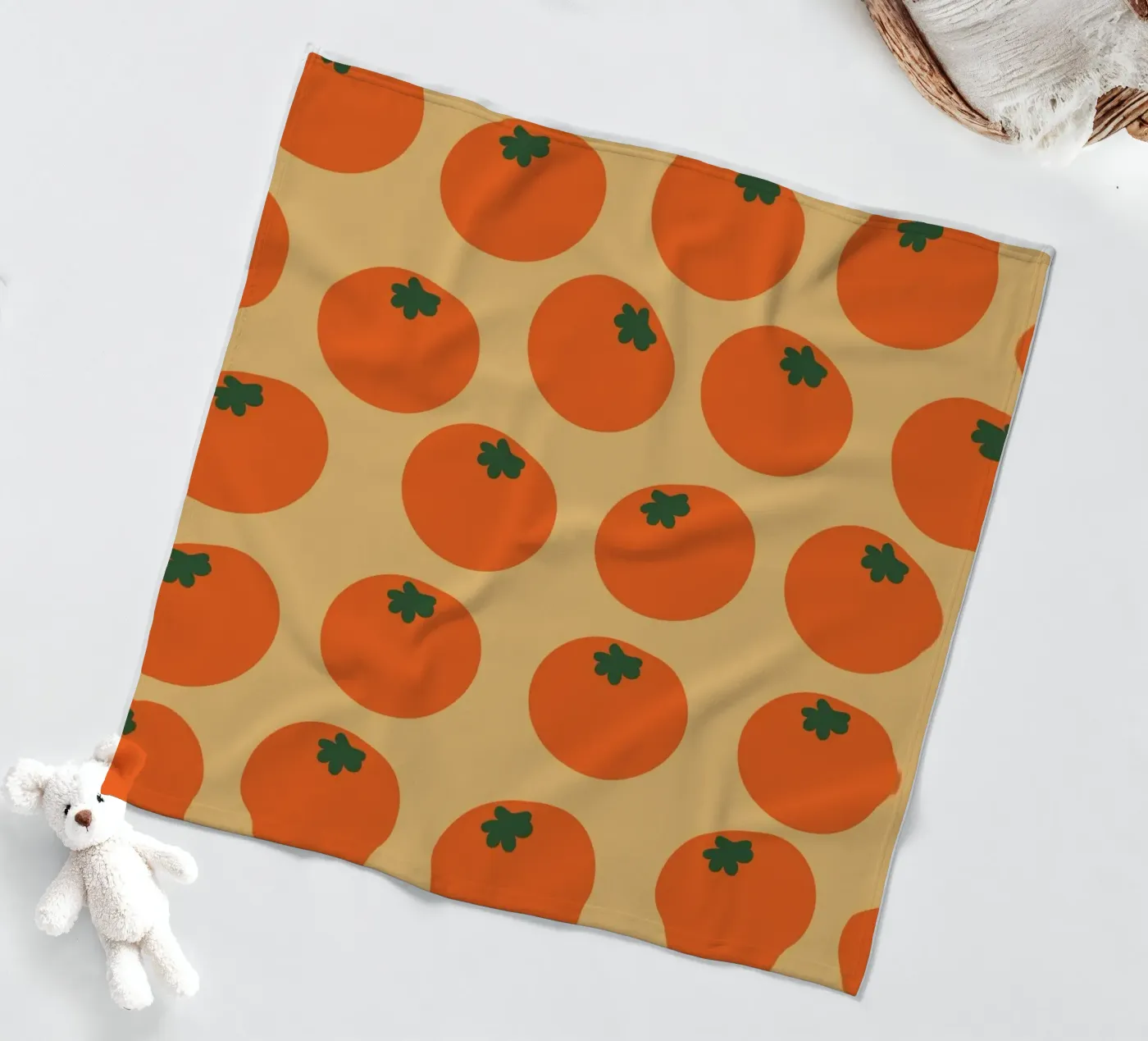 Retro Orange Repeat fleecedeken van galihstudio