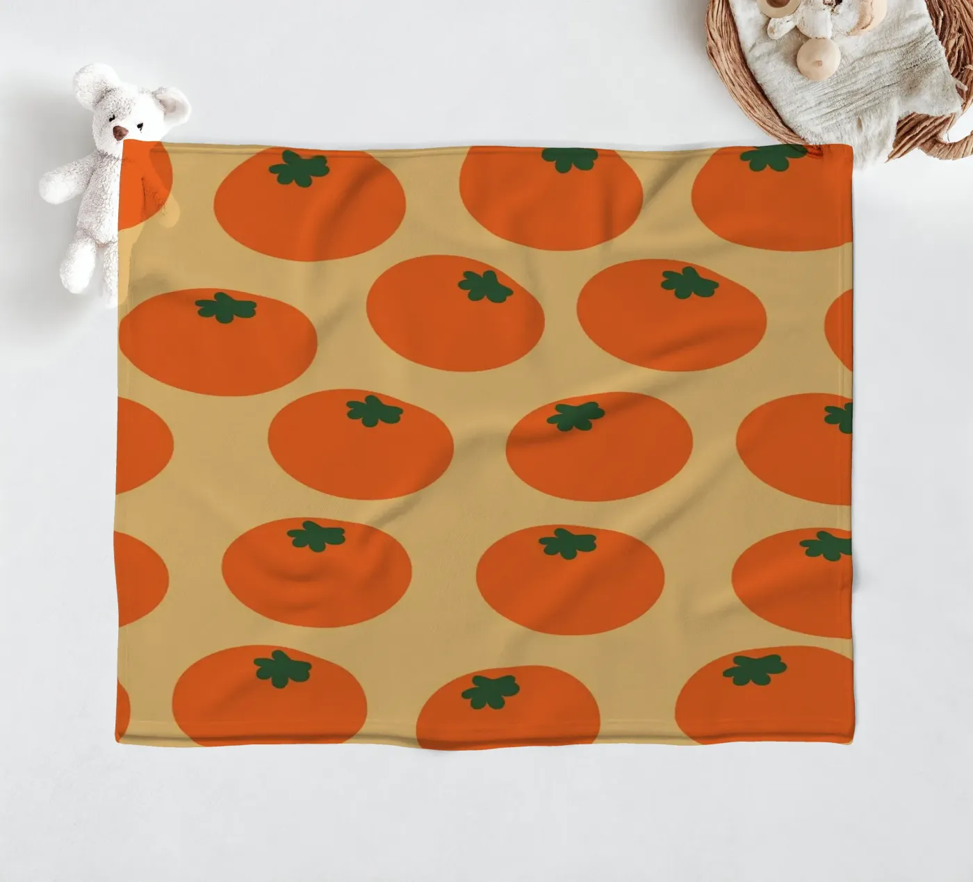 Retro Orange Repeat fleecedeken van galihstudio