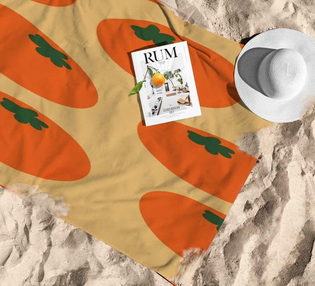 Retro Orange Repeat telo mare da galihstudio