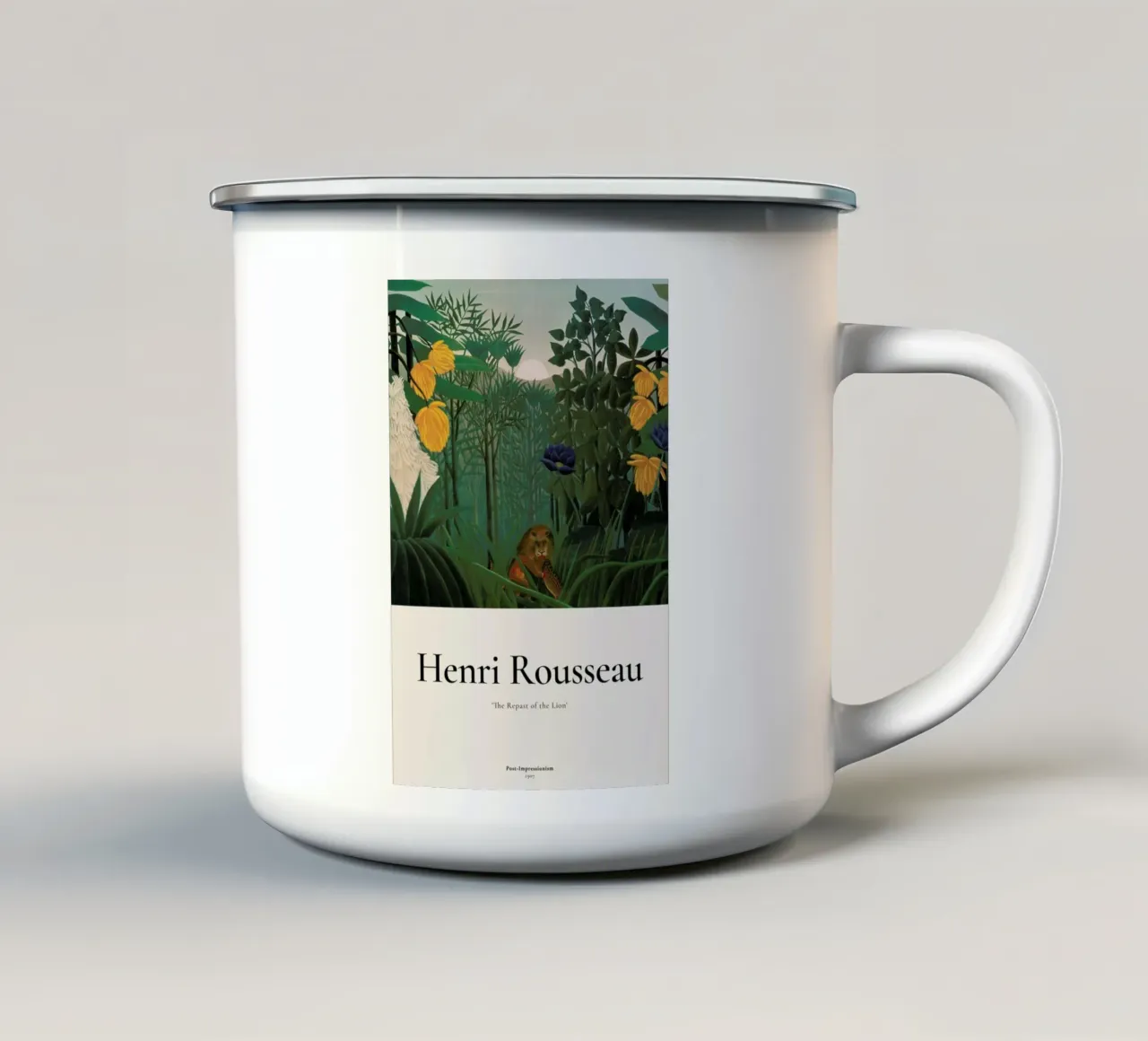 Rousseau - The Repast of the Lion tazza in smalto da ARTOTHEK