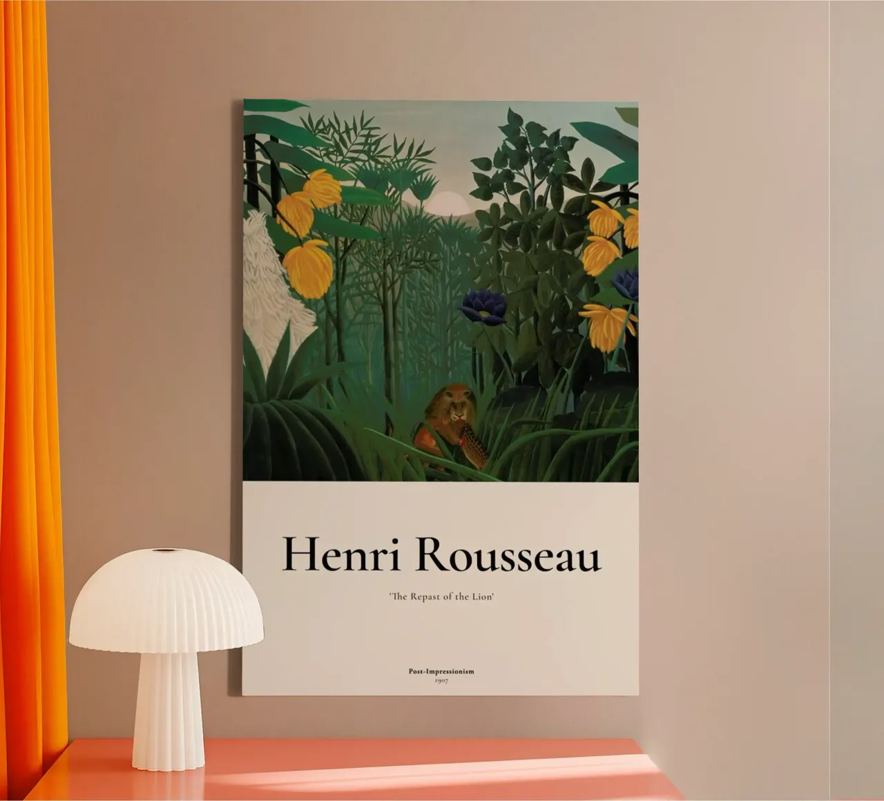 Rousseau - The Repast of the Lion tela con Cornice a cassetta da ARTOTHEK