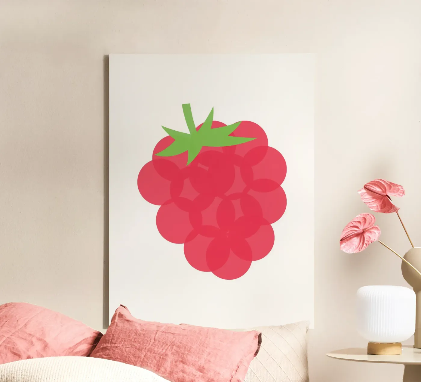 Raspberry overlay Leinwand von galihstudio