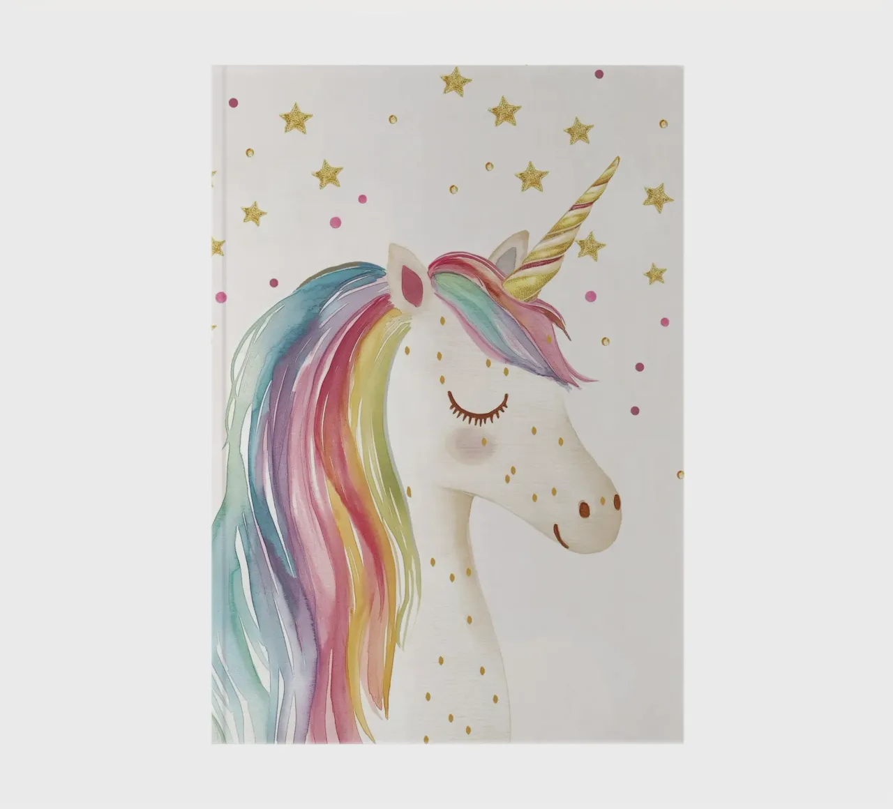 Unicorn magic with glitter stars notebook by Carinaprint