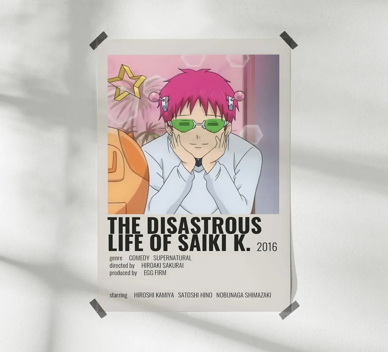 THE DISASTROUS LIFE OF SAIΚΙ Κ. 2016 poster con telaio in legno da Totoya