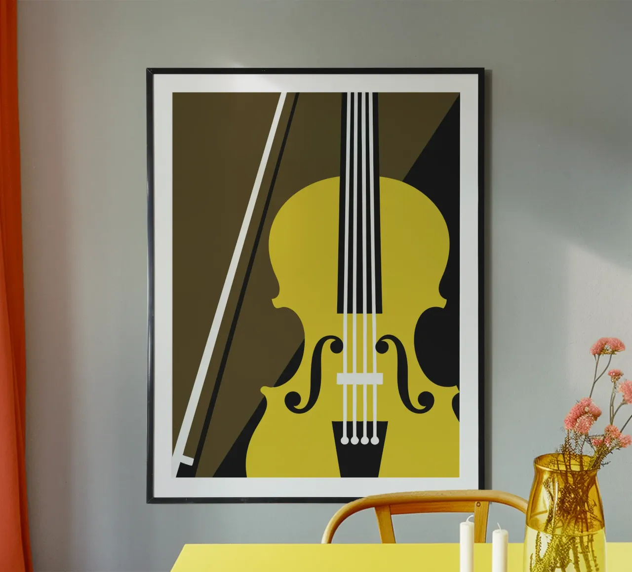 Violino Strumento musicale poster con telaio in legno da LOOK DIFFERENT
