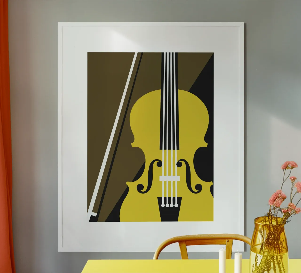 Violino Strumento musicale poster con telaio in legno da LOOK DIFFERENT