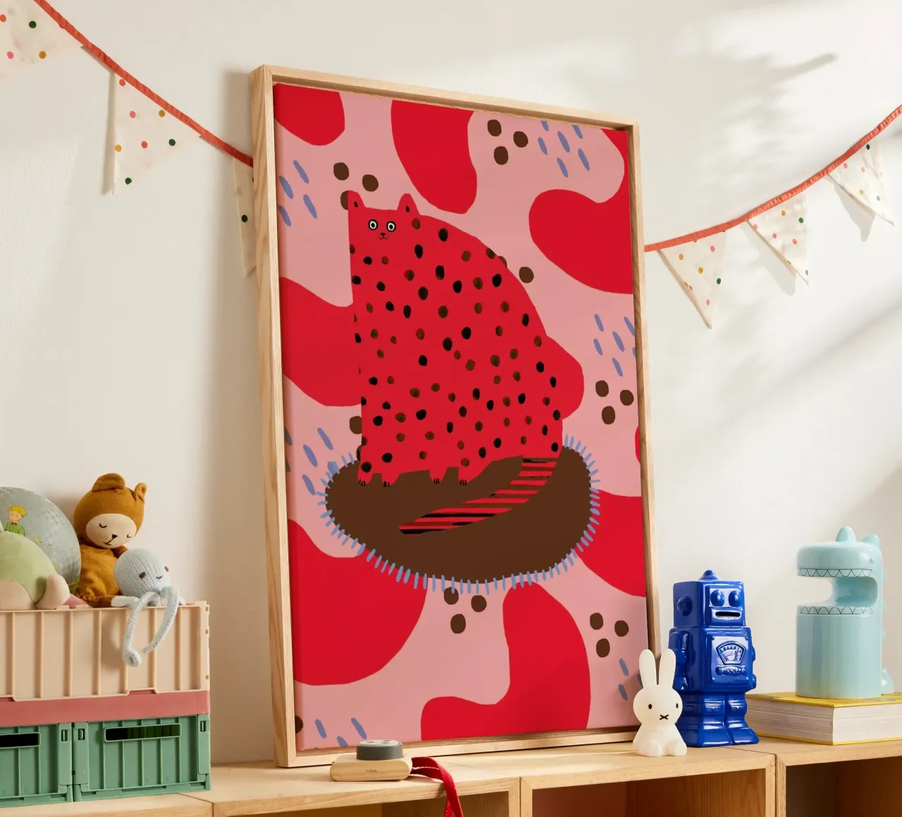 Red Cat tela con Cornice a cassetta da Lora O'Callaghan