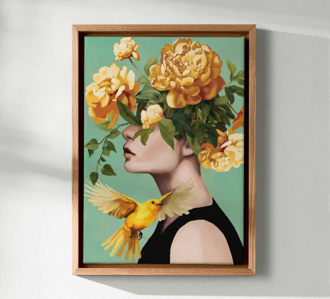 Blooming Essence 2 canvas met Baklijst van Nadjaa
