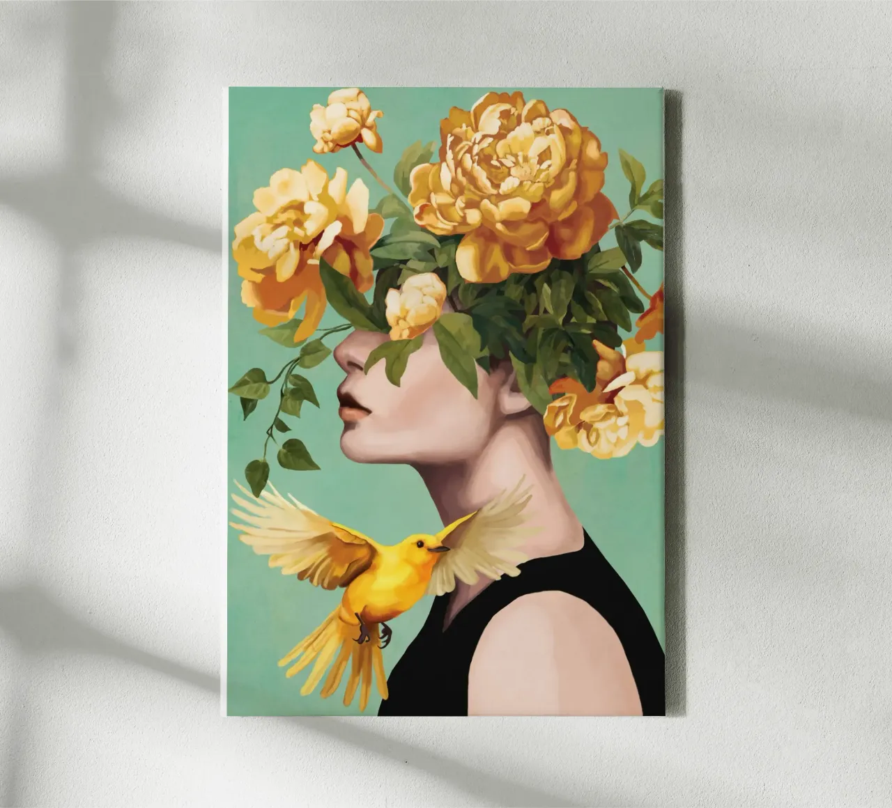 Blooming Essence 2 canvas met Baklijst van Nadjaa