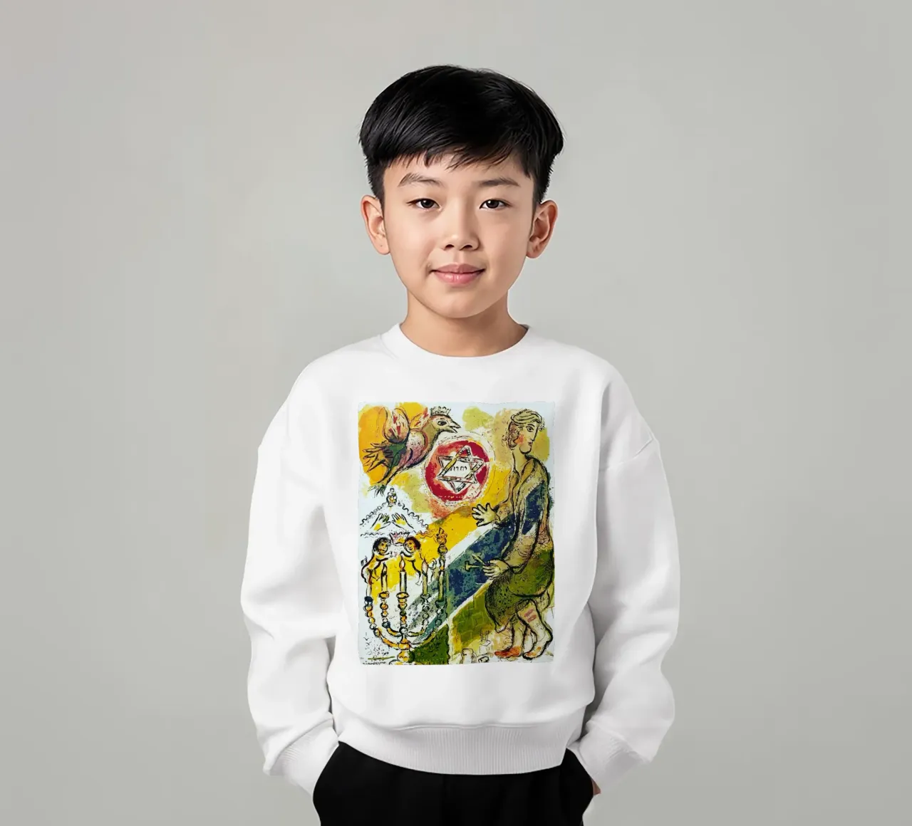 MARC CHAGALL Esodo - Stella di Davide felpa bambino da DuncanBennett shop