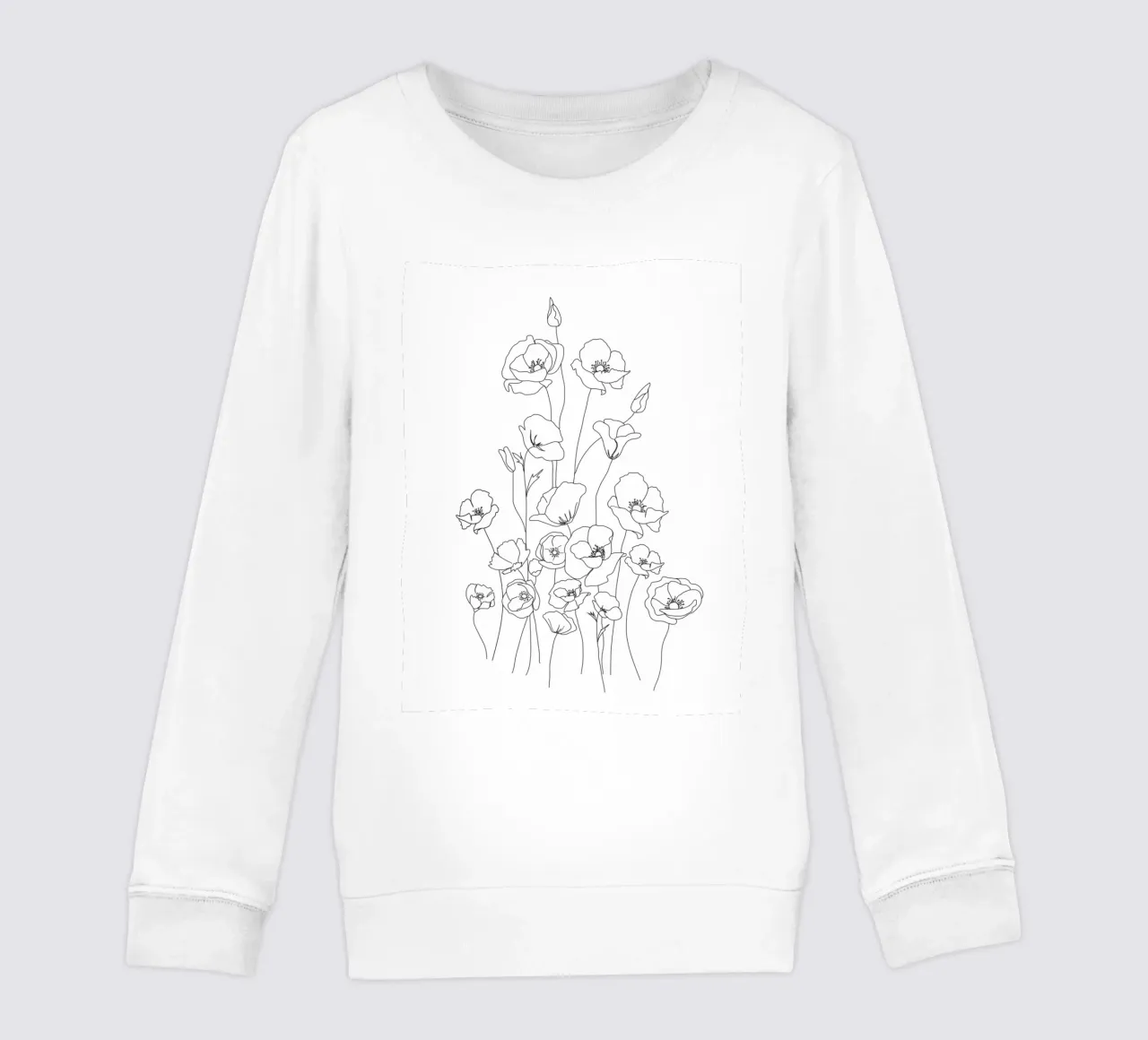 Poppy Flowers Line Art kids sweatshirt by Nadjaa