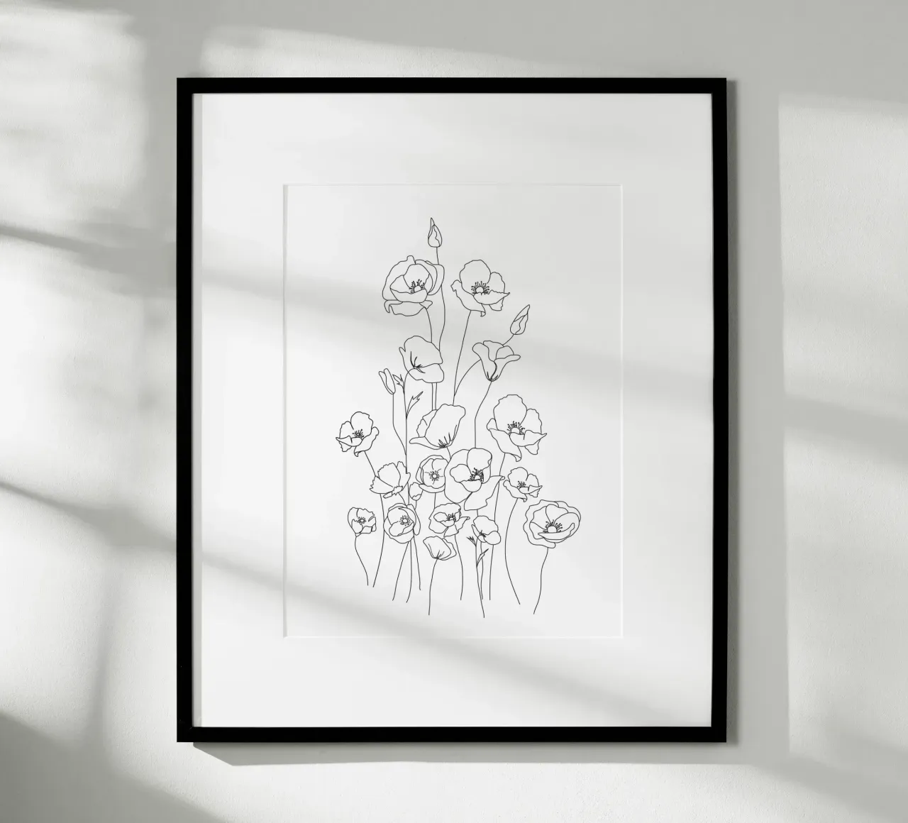 Poppy Flowers Line Art poster by Nadjaa