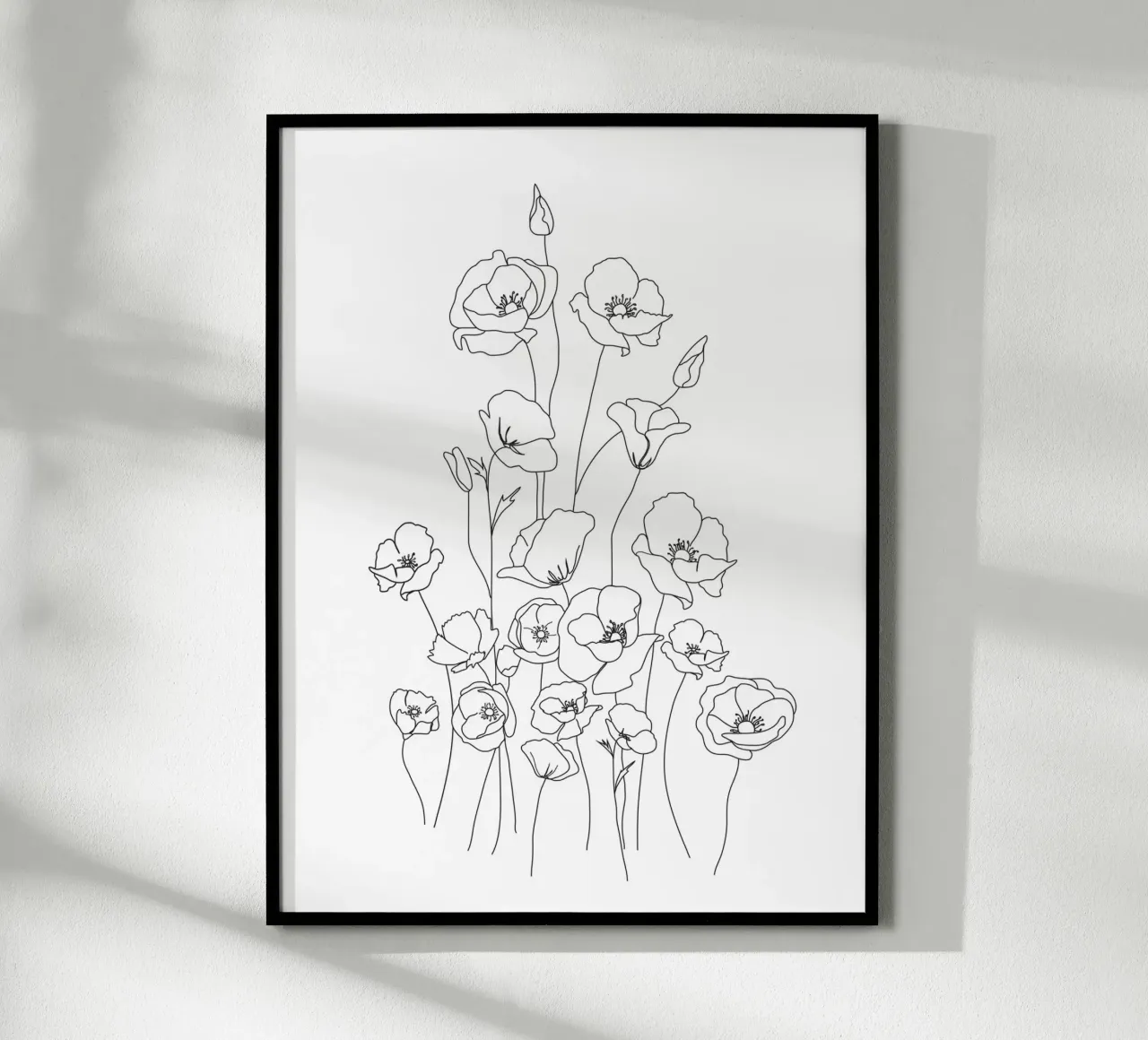 Poppy Flowers Line Art poster by Nadjaa