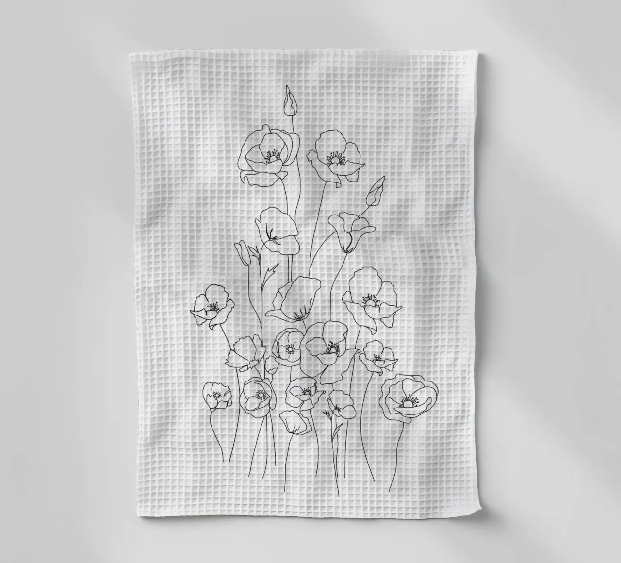 Poppy Flowers Line Art torchon de Nadjaa
