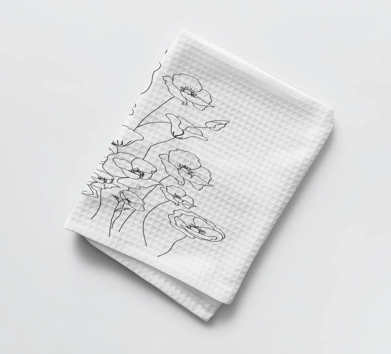 Poppy Flowers Line Art torchon de Nadjaa