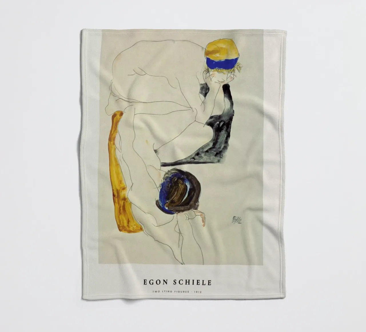 Schiele - Two Lying Figures coperta in pile da ARTOTHEK