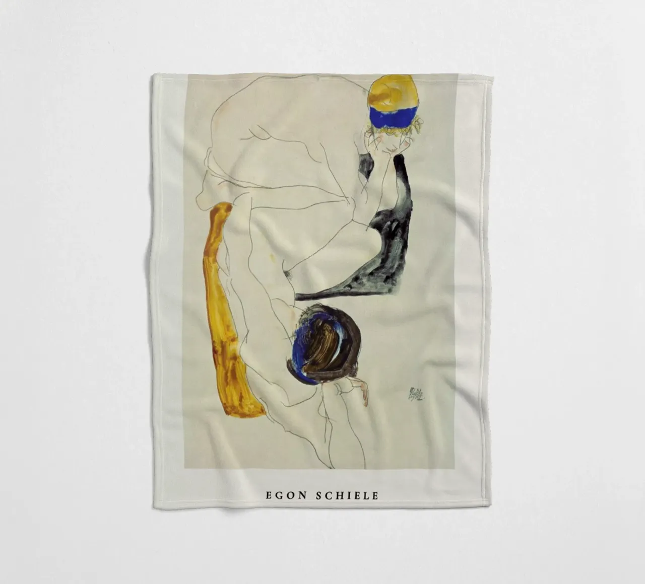 Schiele - Two Lying Figures coperta in pile da ARTOTHEK