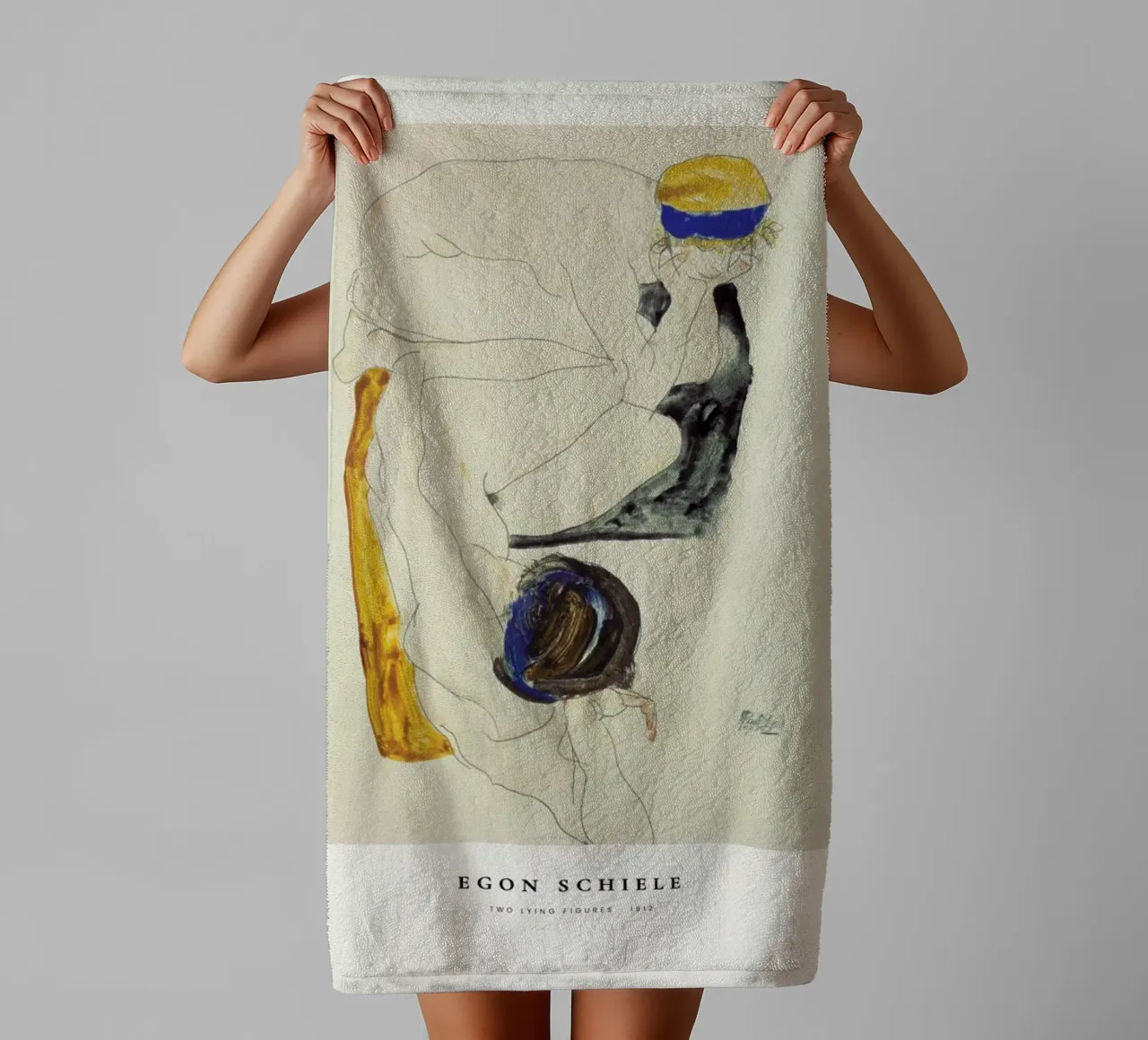 Schiele - Two Lying Figures asciugamano da bagno da ARTOTHEK