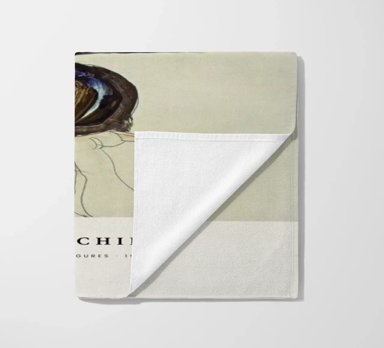 Schiele - Two Lying Figures beach towel by ARTOTHEK