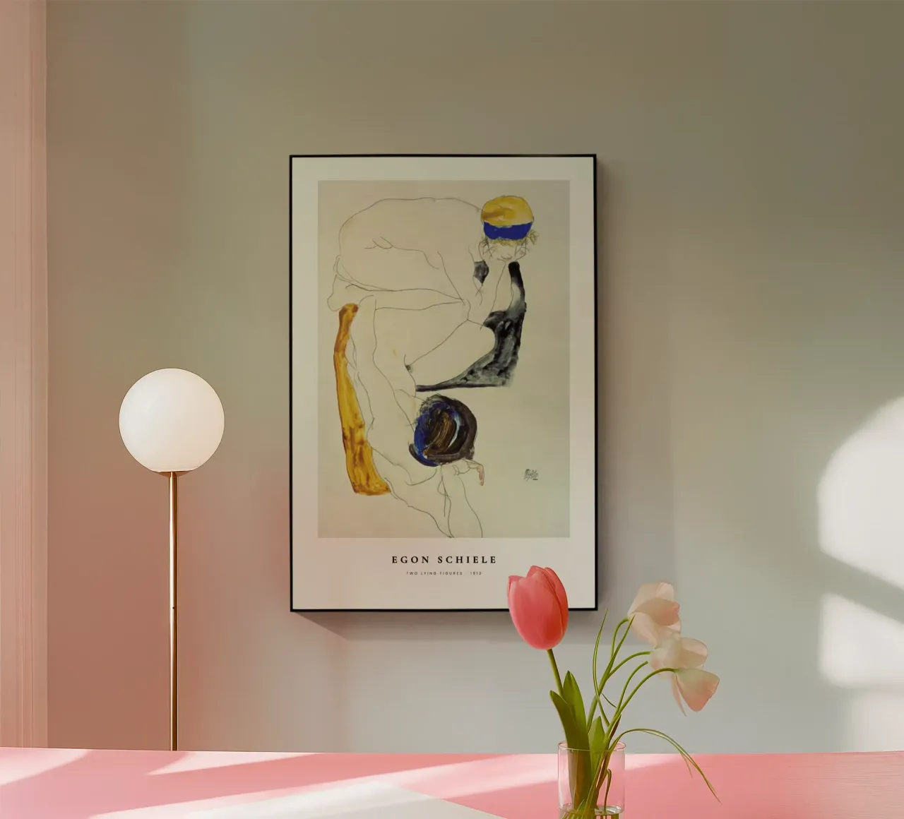 Schiele - Two Lying Figures plexiglass da ARTOTHEK