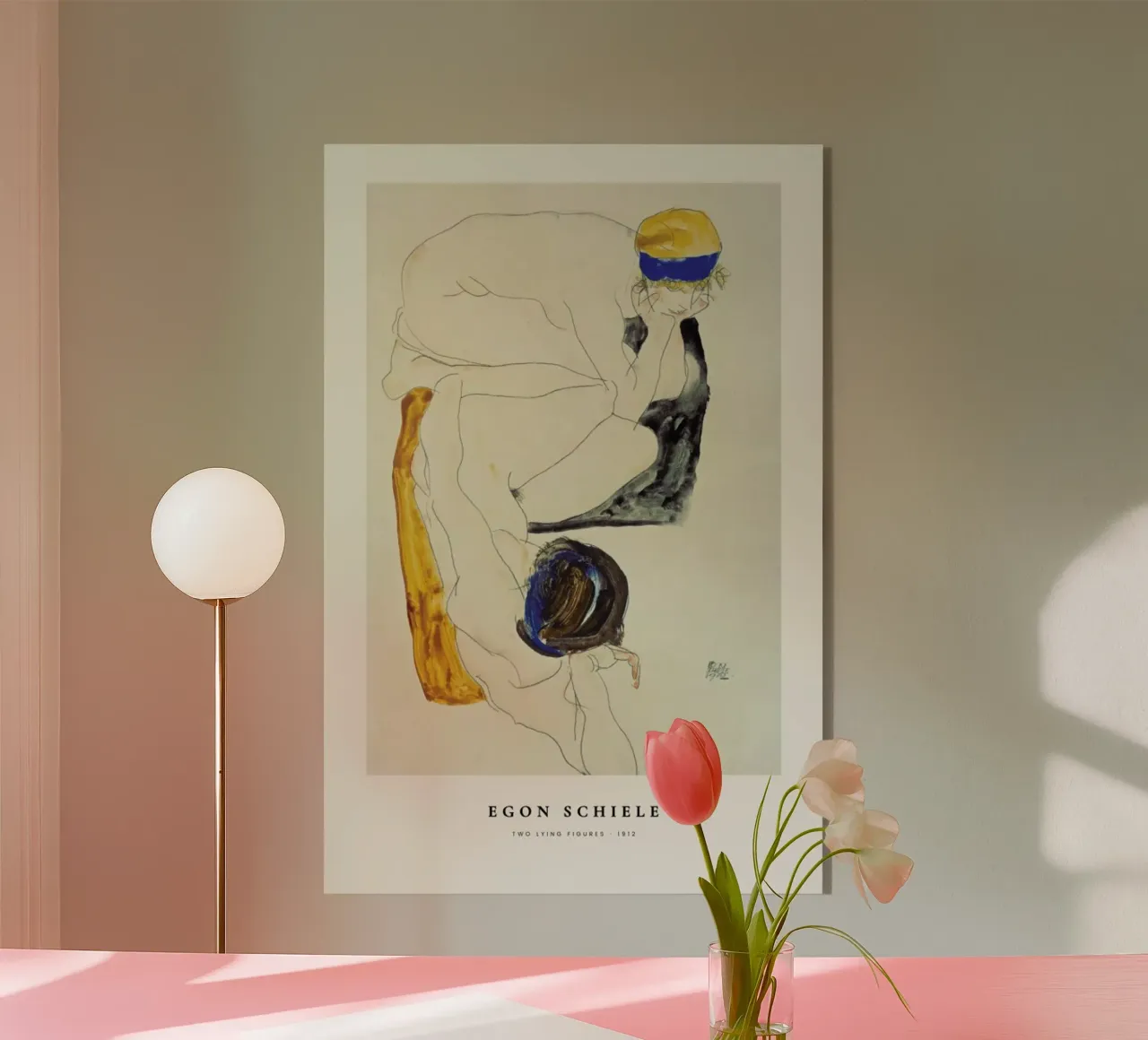 Schiele - Two Lying Figures plexiglass da ARTOTHEK