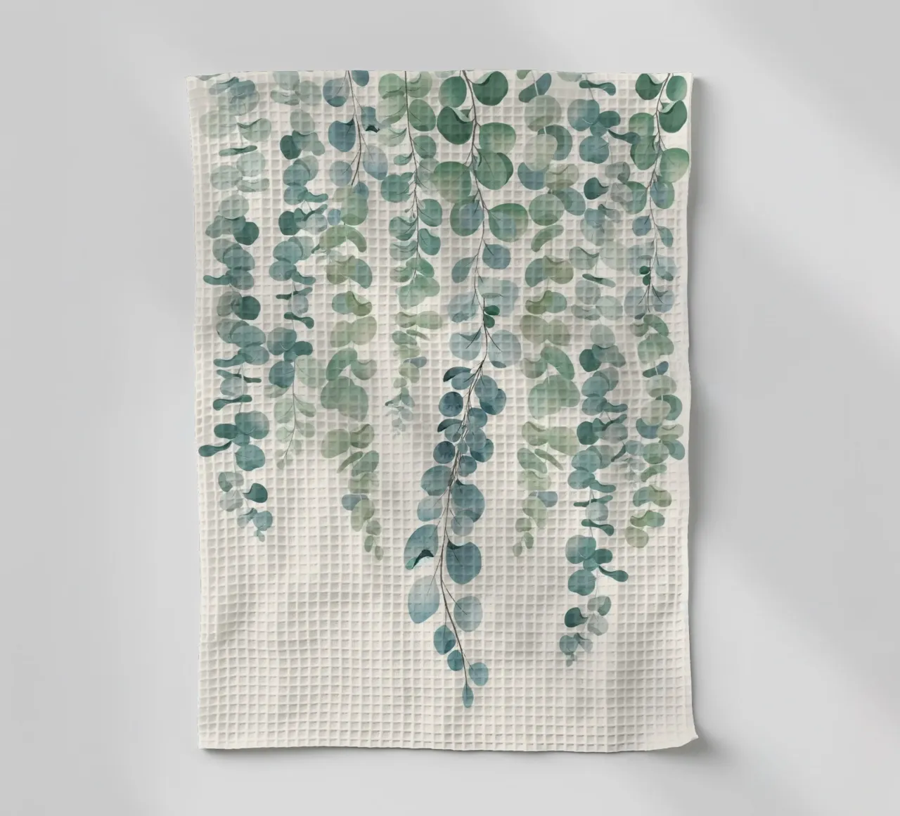 Watercolor Eucalyptus Leaves tea towel by Nadjaa