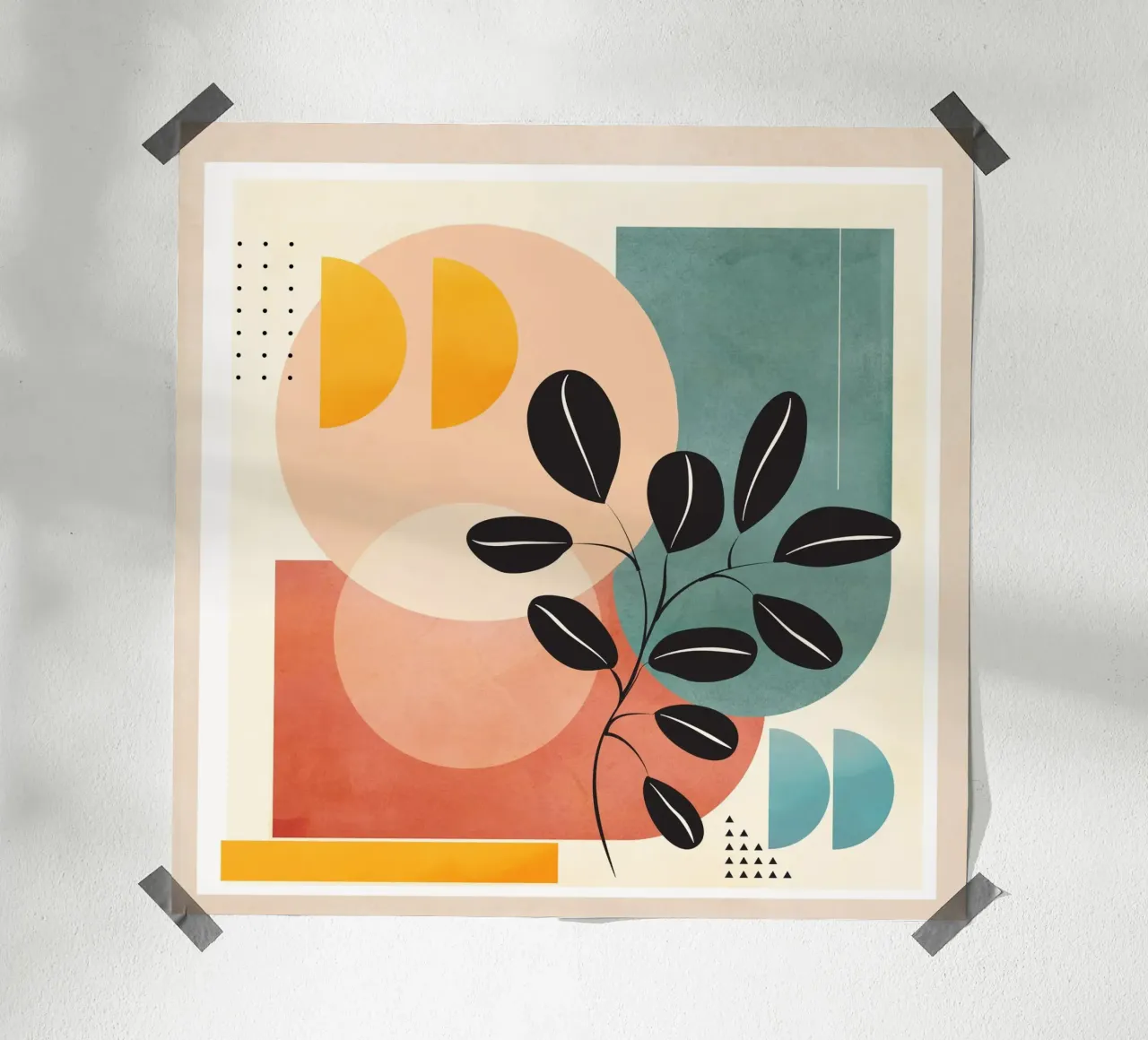 Tropical Geometry  01 poster with wooden frame by cityart