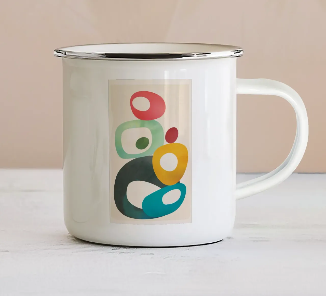 Mid-Century Modern Abstract Art 05 tazza in smalto da cityart