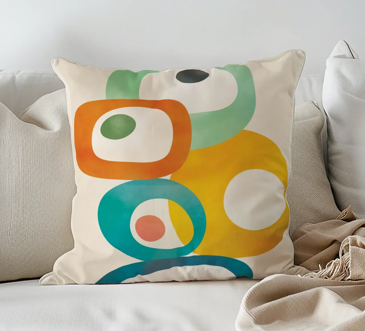 Mid-Century Modern Abstract Art 06 cuscino da cityart