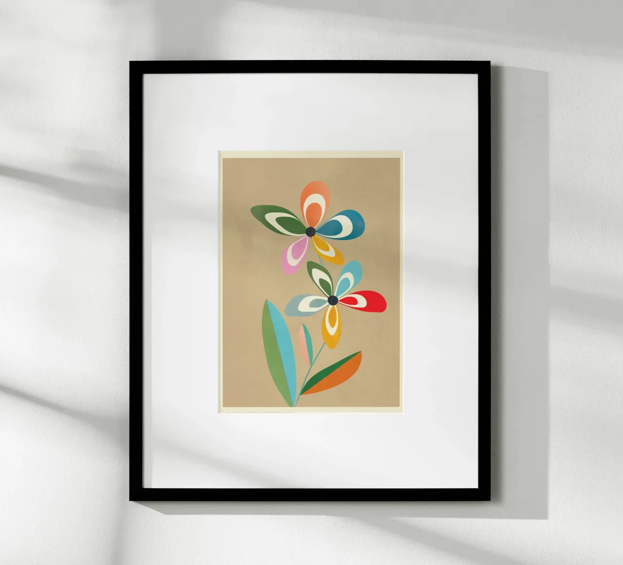 Mid-Century Abstract Flowers 02 carta hahnemühle da cityart