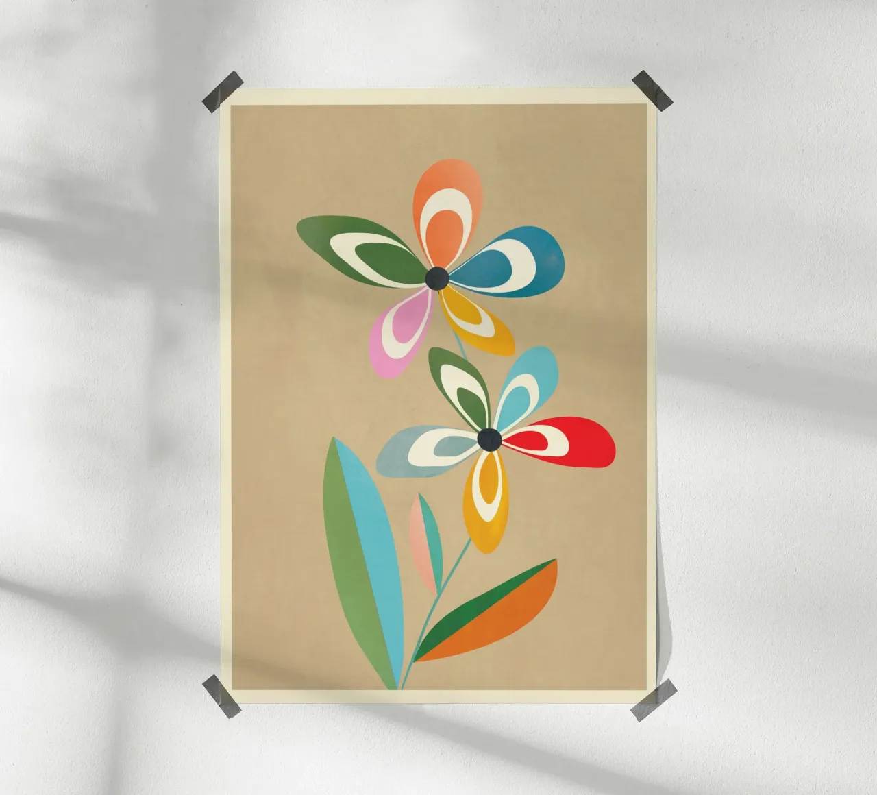 Mid-Century Abstract Flowers 02 carta hahnemühle da cityart
