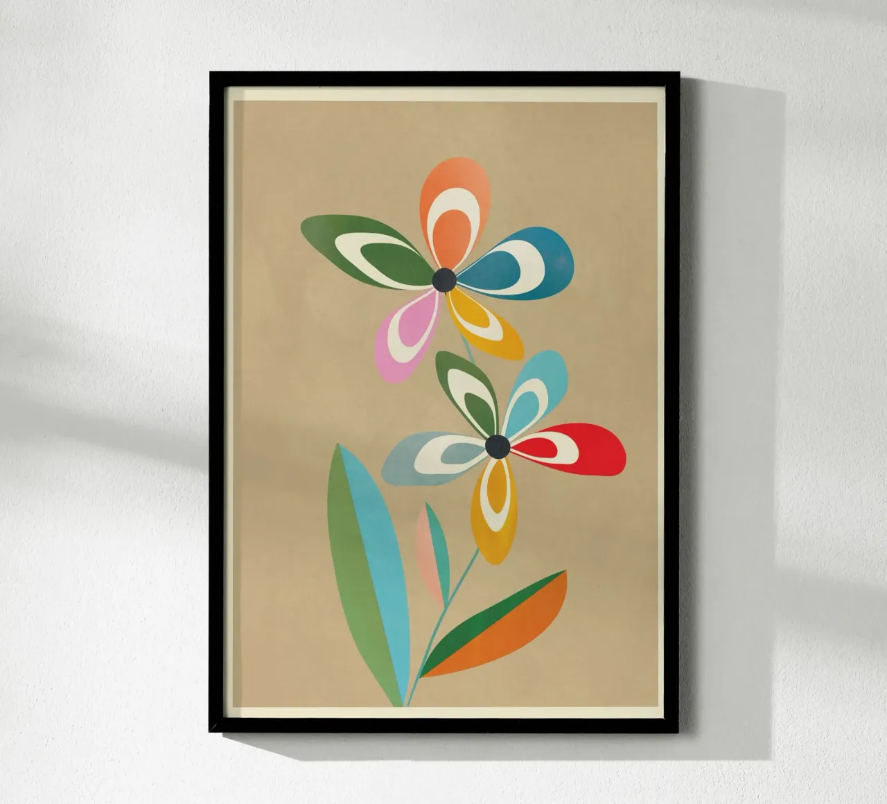 Mid-Century Abstract Flowers 02 carta hahnemühle da cityart