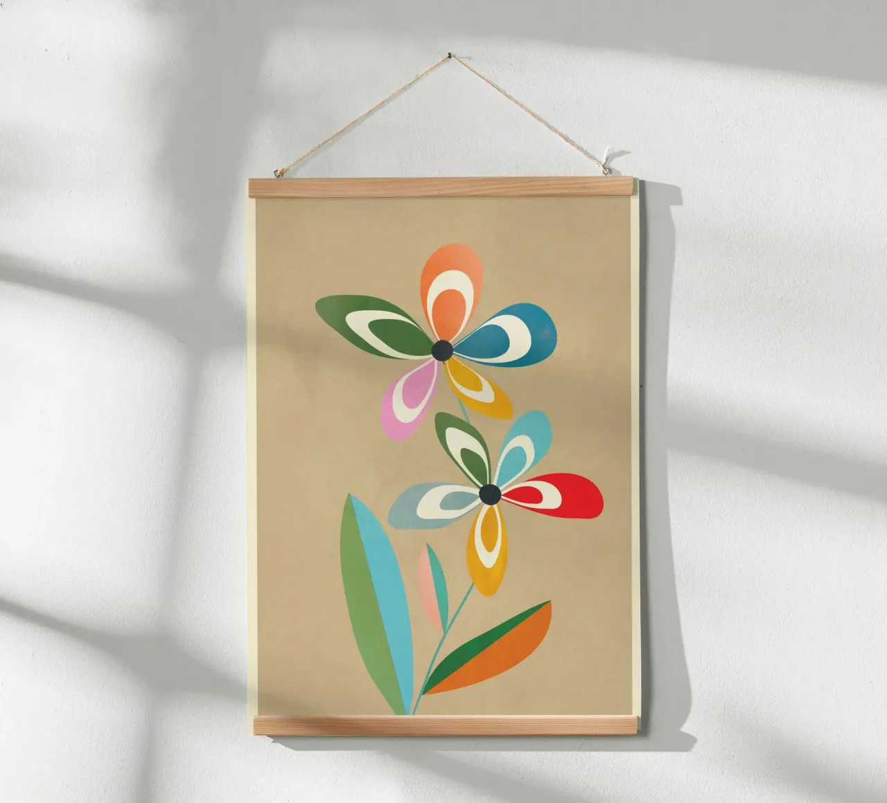 Mid-Century Abstract Flowers 02 carta hahnemühle da cityart