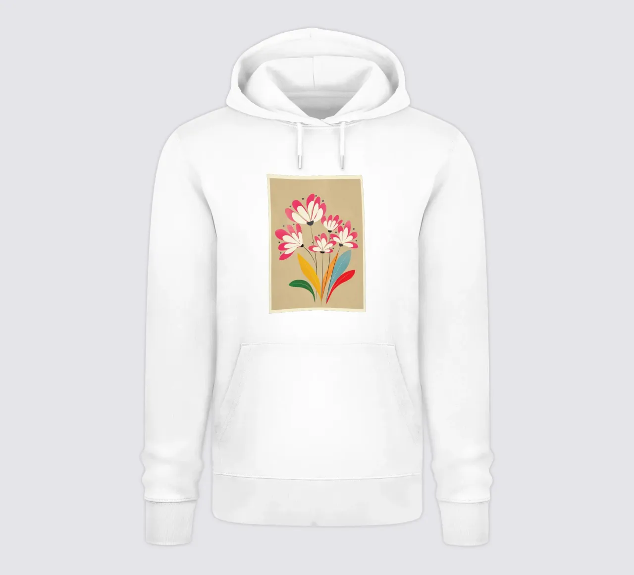 Mid-Century Abstract Flowers 07 felpa con cappuccio da cityart
