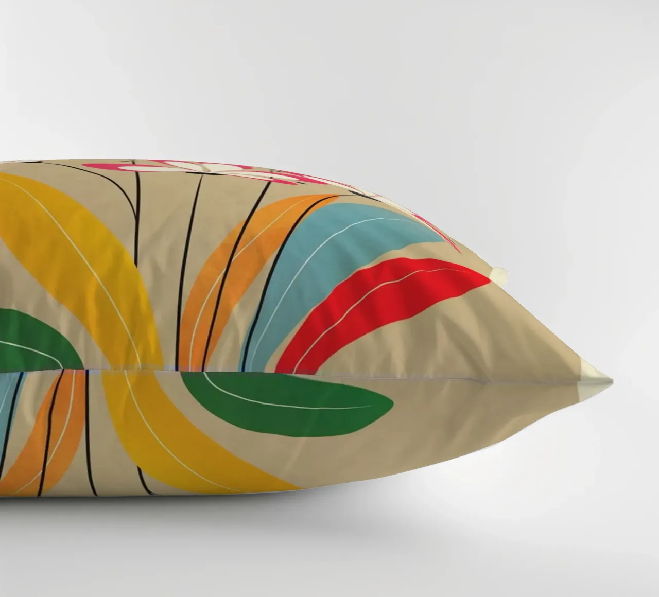 Mid-Century Abstract Flowers 07 cuscino da cityart