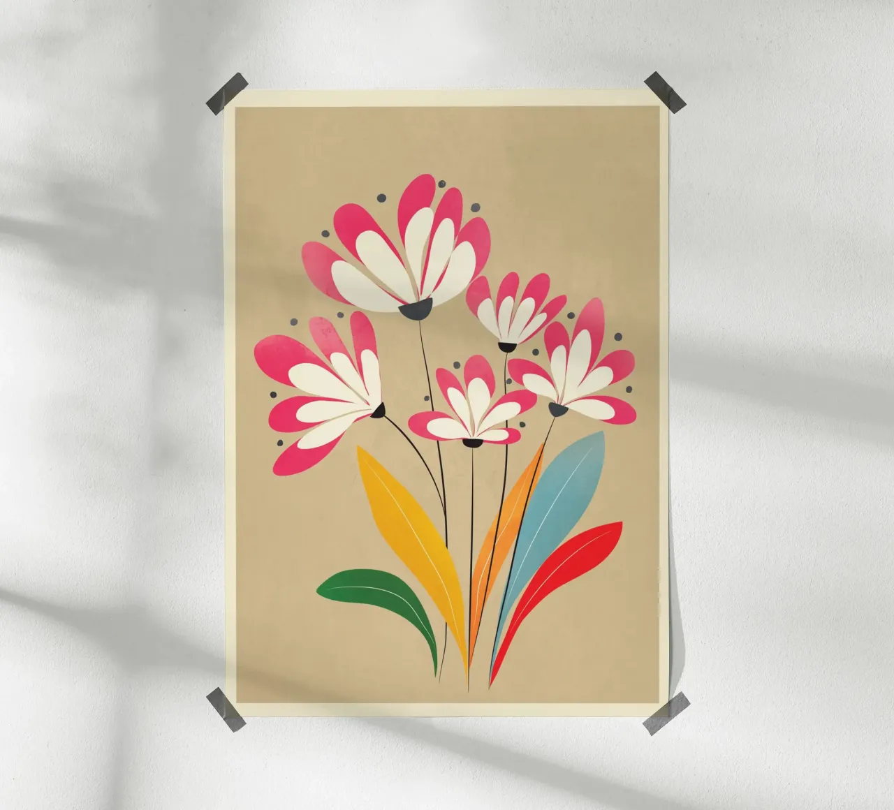 Mid-Century Abstract Flowers 07 poster da cityart