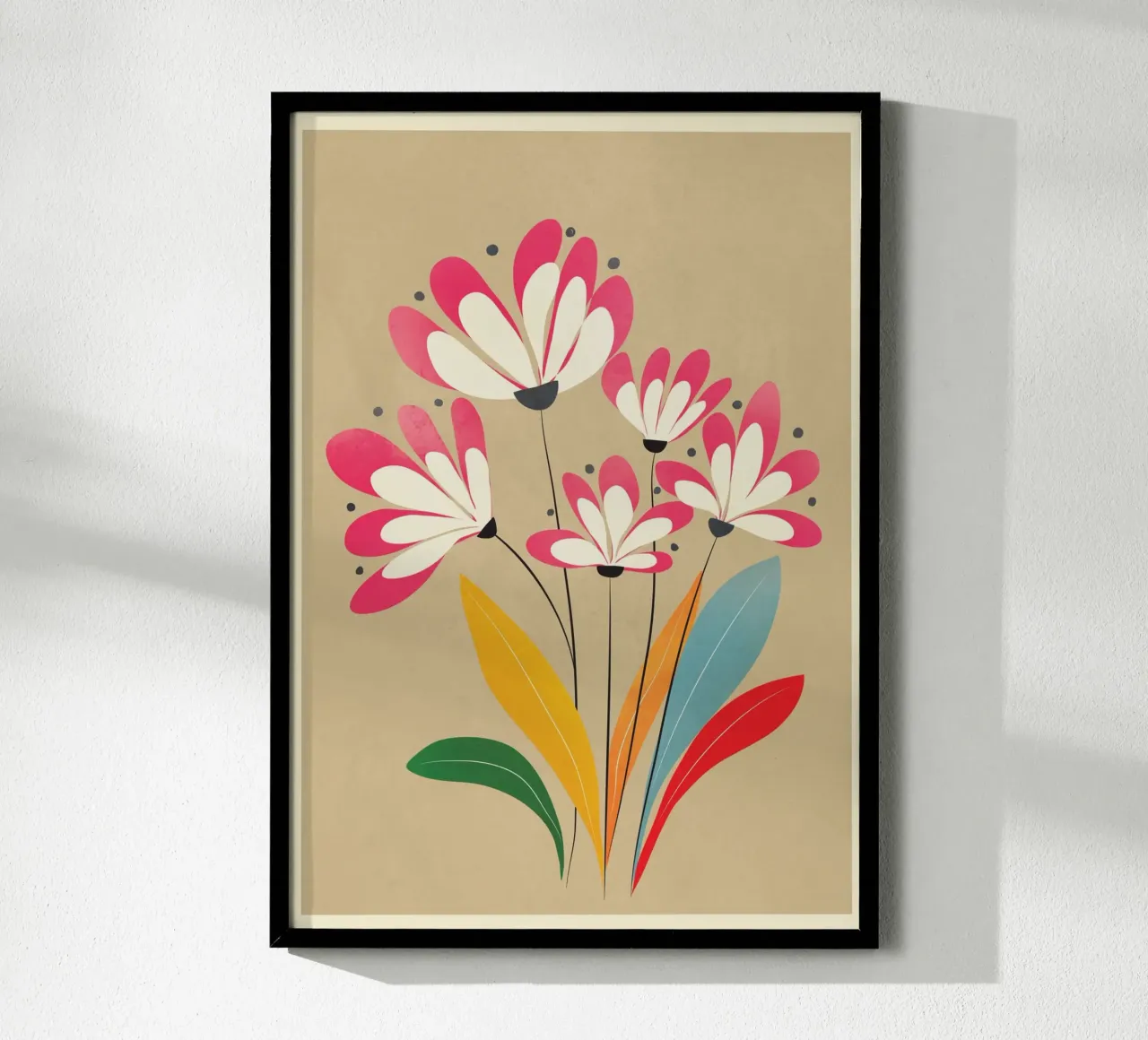 Mid-Century Abstract Flowers 07 poster da cityart
