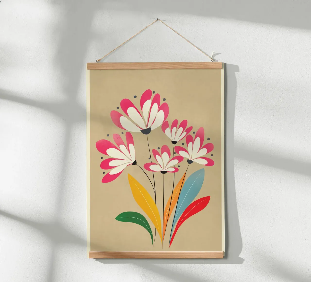 Mid-Century Abstract Flowers 07 poster da cityart