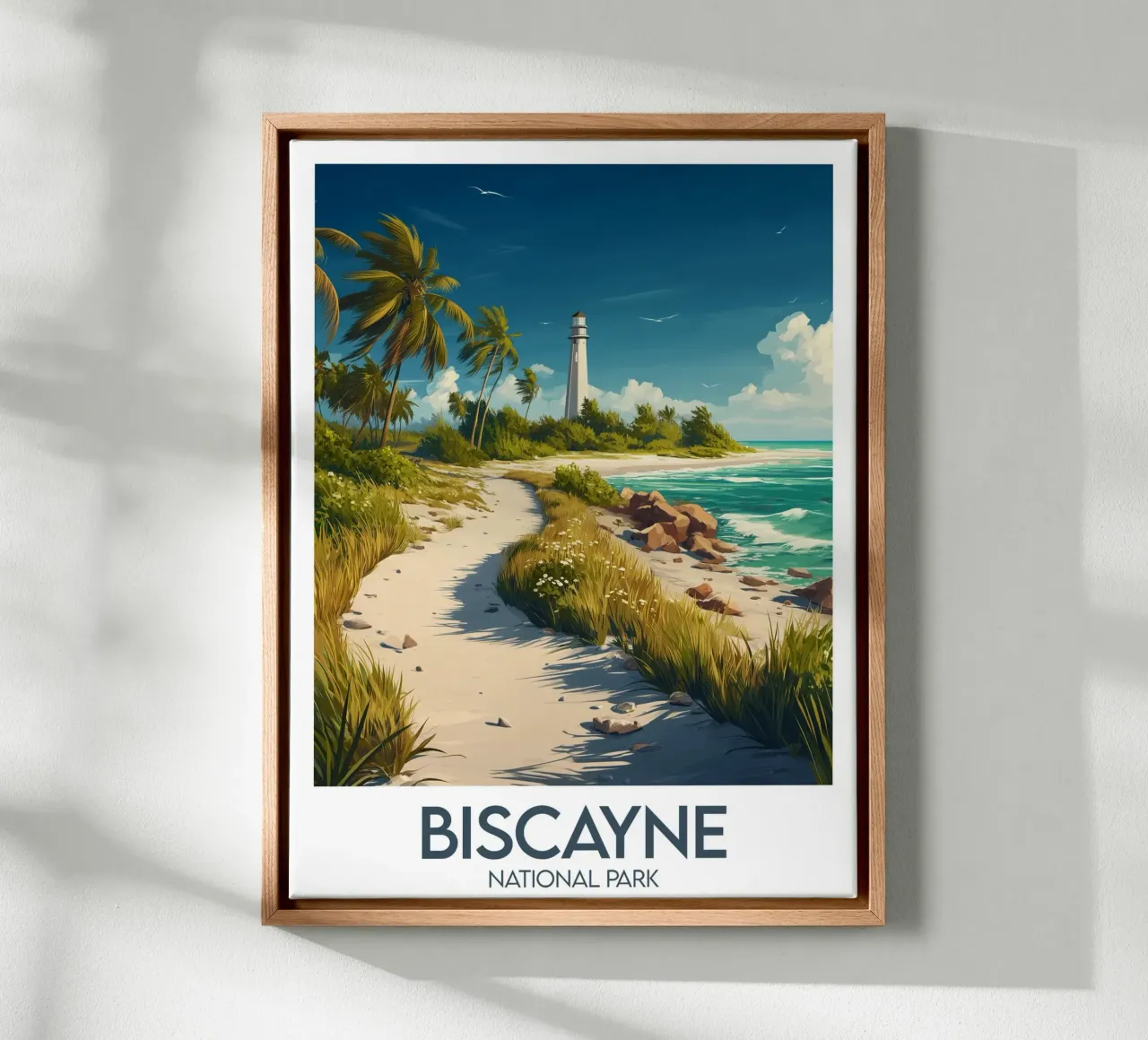 Biscayne Nationaal Park poster canvas met Baklijst van Frame the World