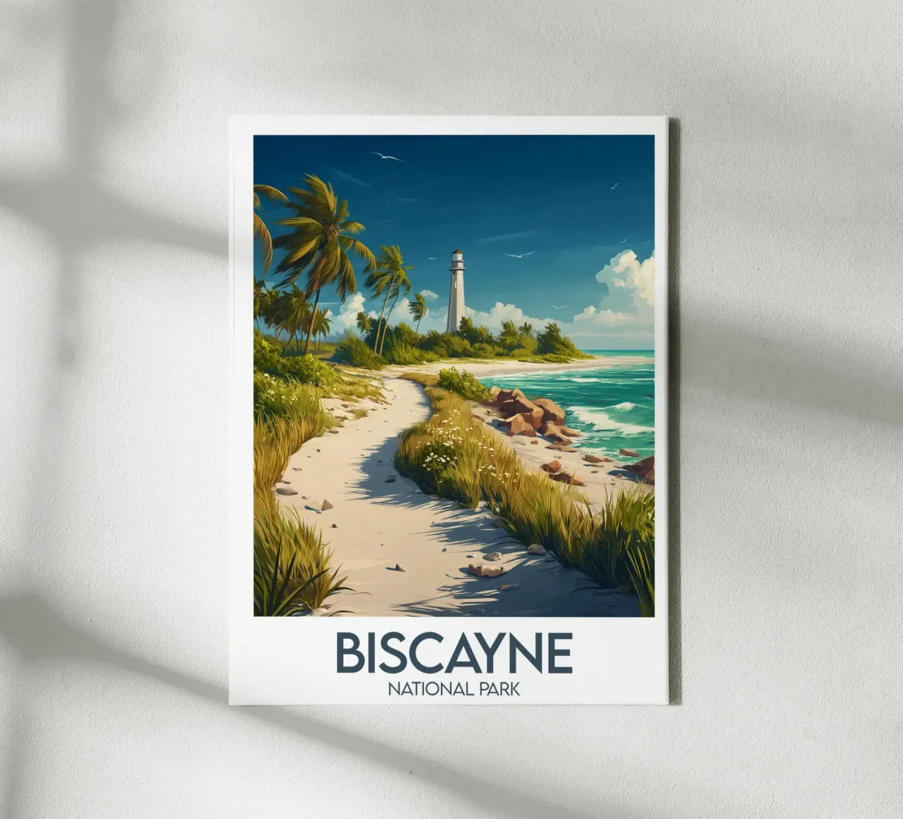Biscayne Nationaal Park poster canvas met Baklijst van Frame the World