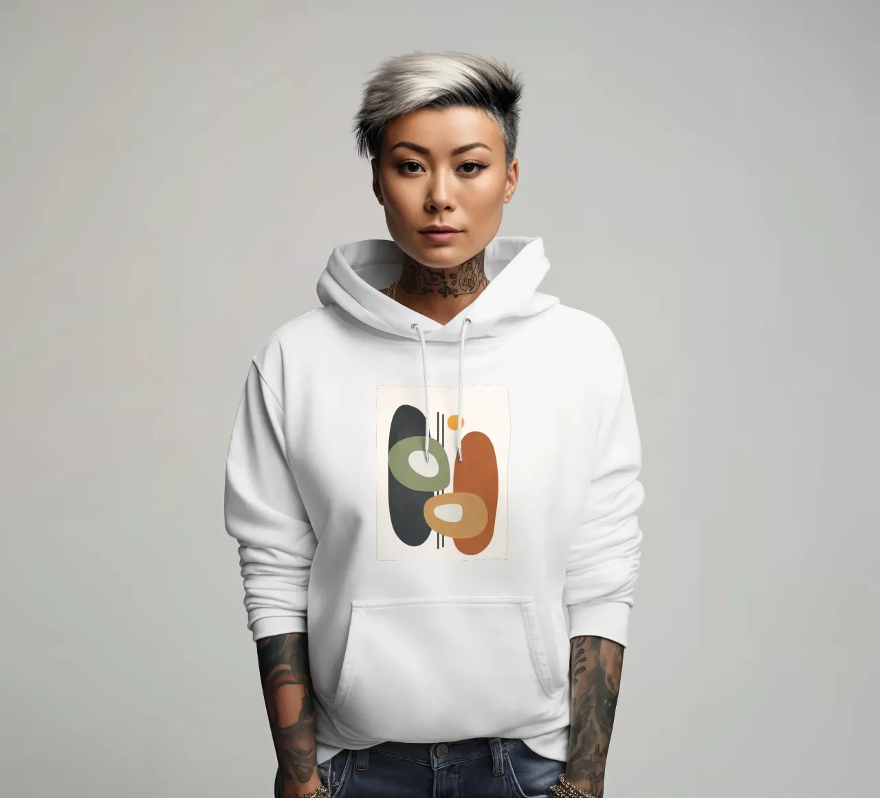 Modern Abstract Shapes 1 felpa con cappuccio da cityart