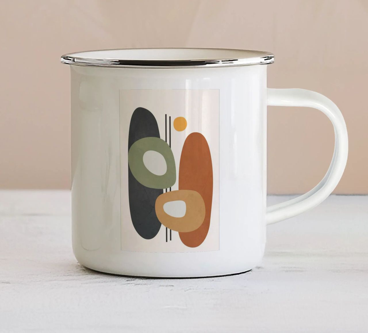 Modern Abstract Shapes 1 mug en émail de cityart