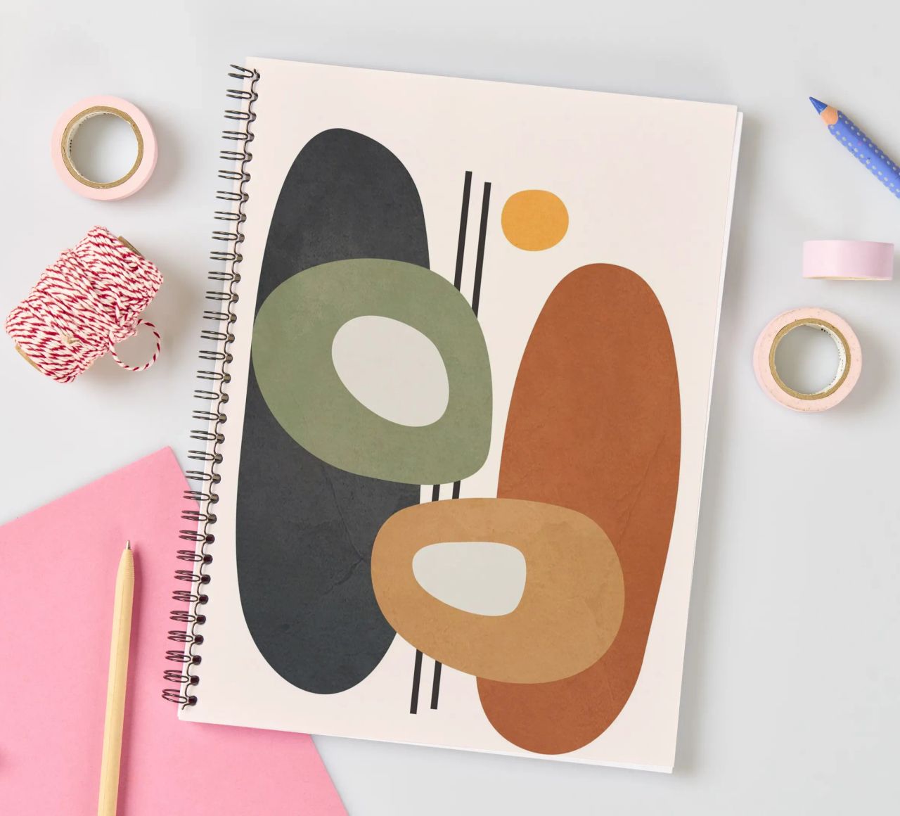 Modern Abstract Shapes 1 spiral notebook by cityart