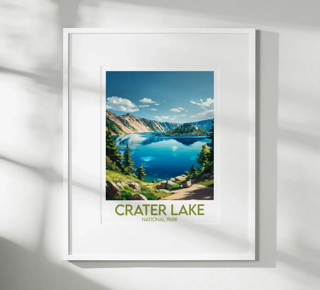 Parco Nazionale del Lago Crater poster con telaio in plastica da Frame the World