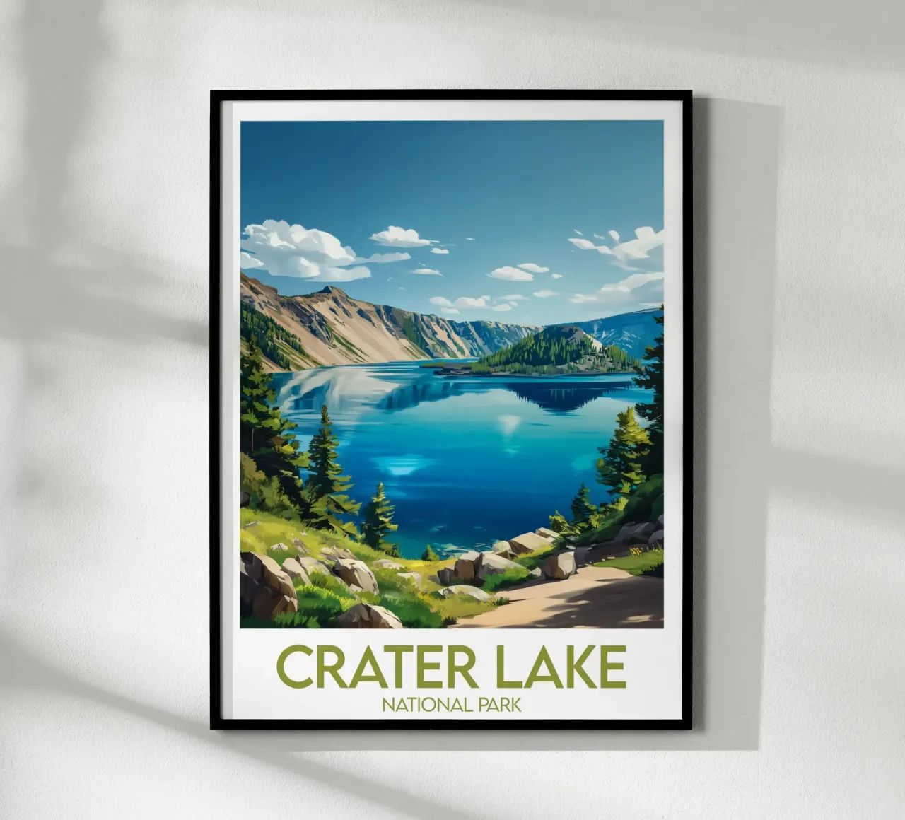 Parco Nazionale del Lago Crater poster con telaio in plastica da Frame the World
