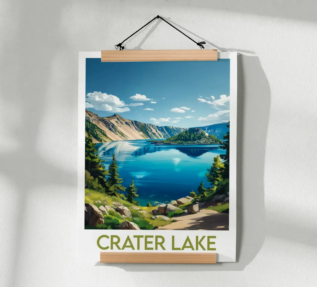 Parco Nazionale del Lago Crater poster con telaio in plastica da Frame the World