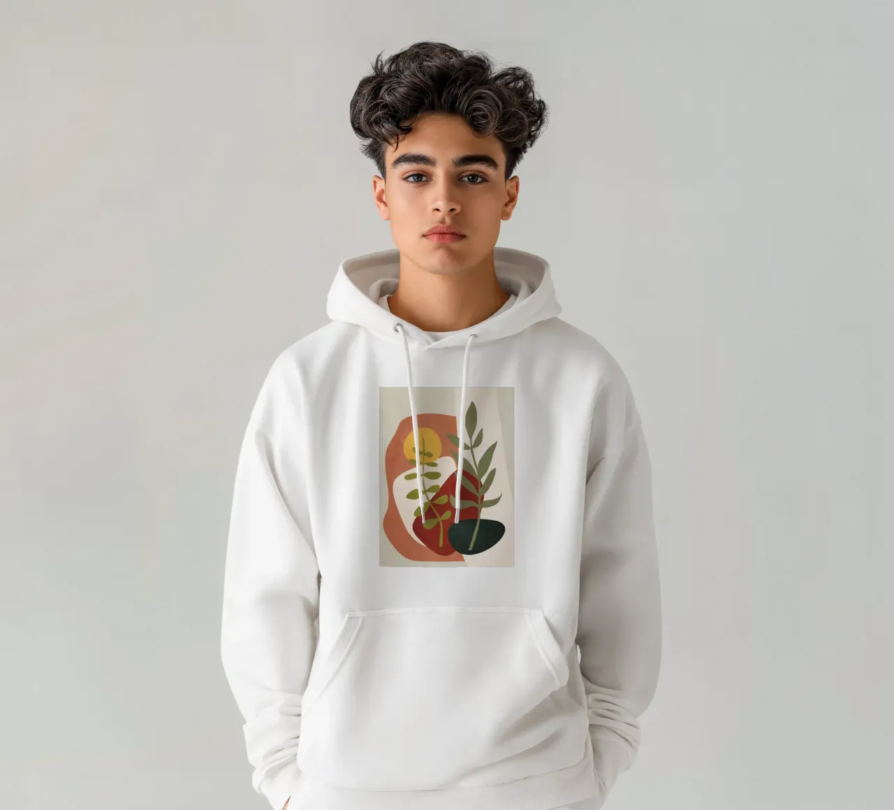 Two Abstract Branches felpa con cappuccio da cityart