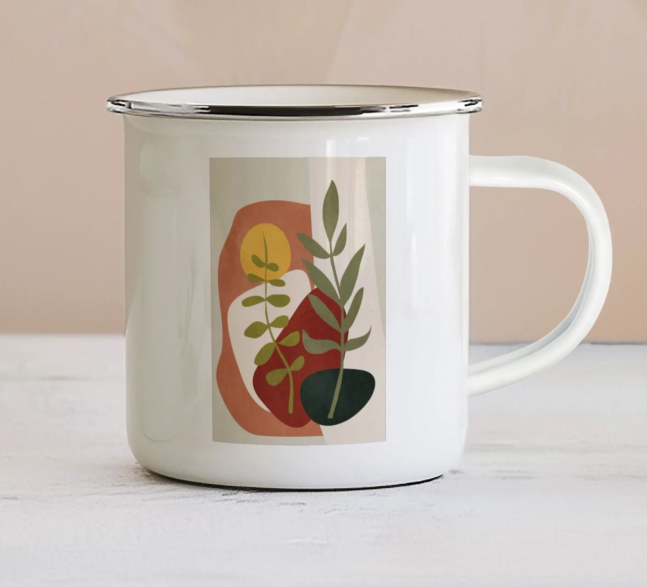 Two Abstract Branches tazza in smalto da cityart