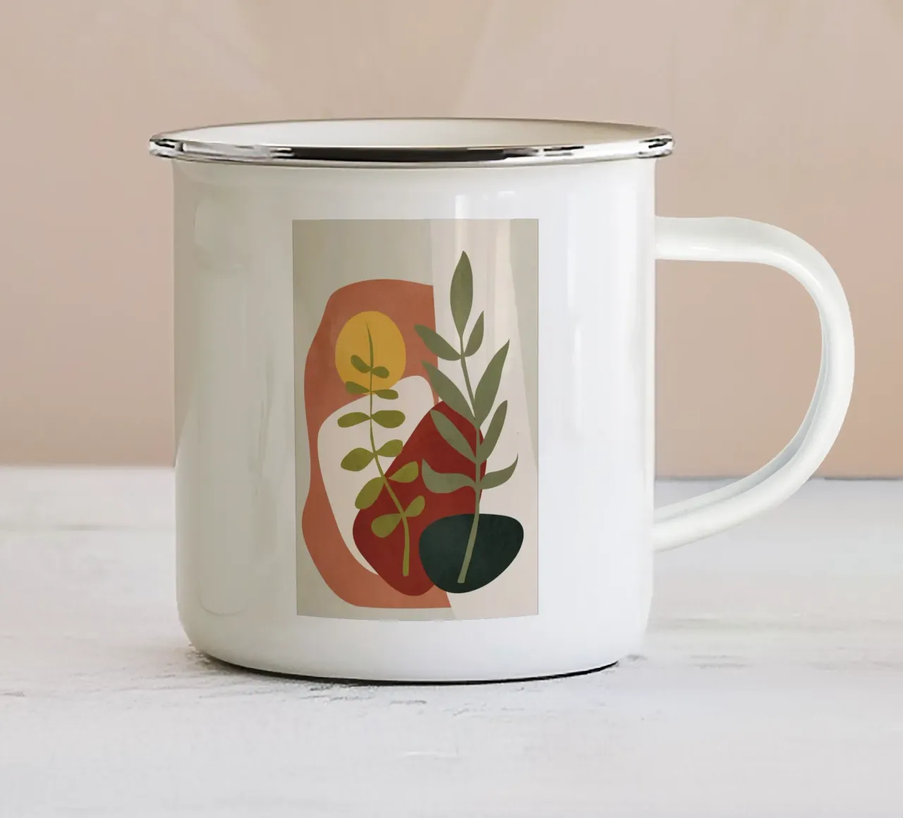 Two Abstract Branches Emaille Tasse von cityart